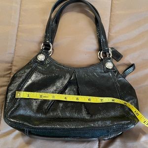 Small Coach black patent leather bag